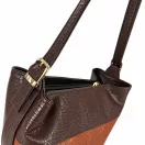 Zellia Női Válltáska ZVN26006 Barna-Camel - Krokkó -