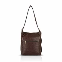 Zellia Női Válltáska ZVN26006 Barna-Camel - Krokkó -