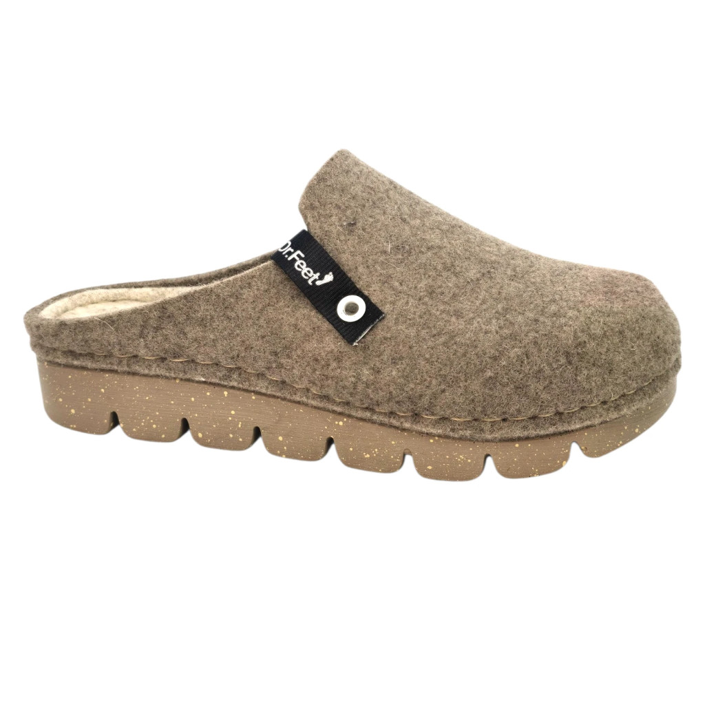 1107 -es női Dr Feet gyapju papucs - bezs