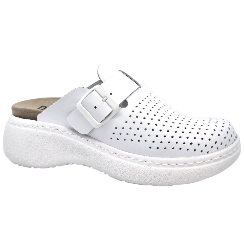 21010 -es női Dr Feet bőr papucs - feher